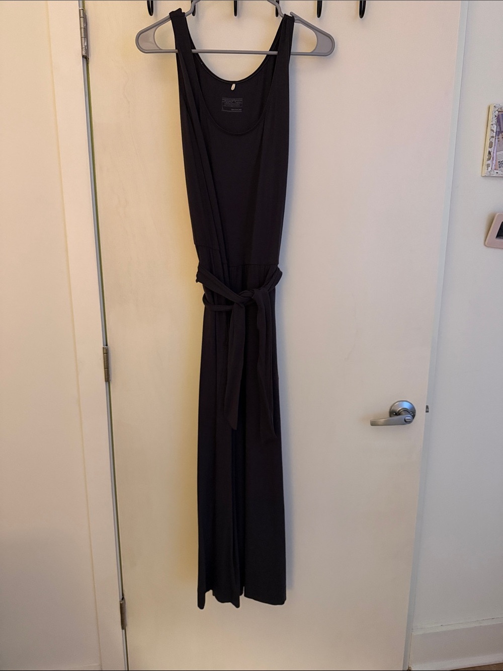 Patagonia Dark Grey Sleeveless Jumpsuit with Tie Waist